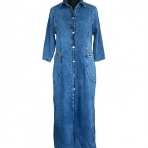 Classic Denim Maxi Shirt Dress
