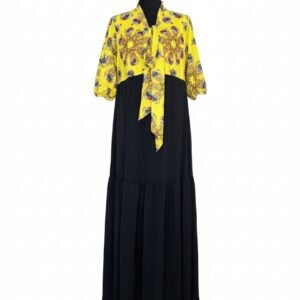 Sunlit Tie-Neck Floral Maxi Dress