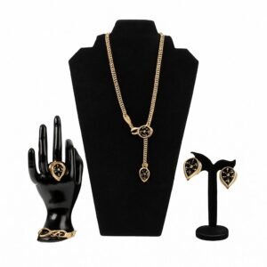 Black & Gold Leaf Jewelry Set