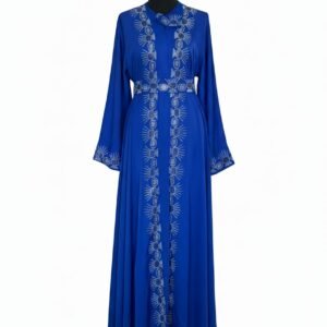 Royal Blue Crystal Starburst Abaya Set