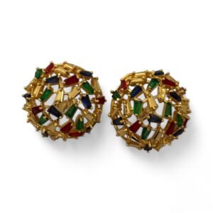 Confetti Mosaic Button Earrings